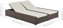 Lauko gultas VLX Double Sun Lounger 44751, ruda sp.
