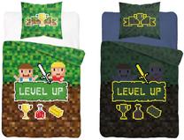 Patalynės užvalkalų komplektas Detexpol Glow In The Dark Minecraft PPE-110, ruda sp./žalia sp., 70 x 80 cm, 160 x 200 cm