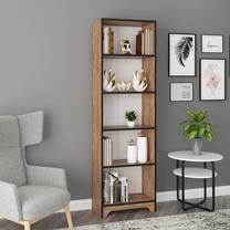 Pastatoma lentyna Kalune Design Beta Zorro, juoda sp./pušies sp, 182 cm x 56 cm x 25 cm