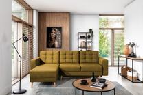 Kampinė sofa Asgard L Monolith 48, geltona sp., 162 x 248 cm x 93 cm