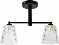 Светильник потолочный Candellux Lighting Kair 32-56139, E27, 2 x 40 Вт, прозрачный цв. / черный цв.