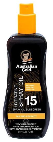 Purškiklis įdegio priežiūrai Australian Gold Sunscreen Carrot Oil Formula SPF15, 237 ml