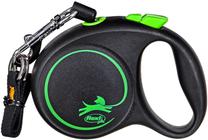 Automatinis pavadėlis Flexi Black Design, juoda sp./žalia sp., 3 m