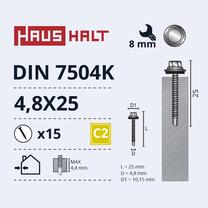 Pašvītņojošā skrūve Haushalt, 4.8 mm x 25 mm, 15 gab.