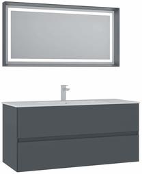 Vonios kambario baldų komplektas Kalune Design Nest, matinė antracito sp., 51 cm x 121 cm x 55 cm