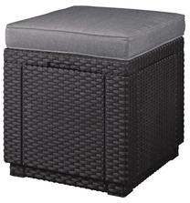 Lauko pufas Allibert Cube Storage Pouf 213785, juoda sp., 42 cm x 42 cm x 39 cm