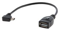 Adapteris Savio Mini USB male, USB 2.0 A female, 1.5 m, melna krās.