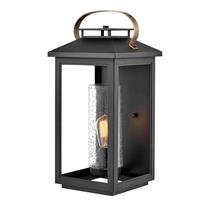 Āra sienas lampa Quintiesse Atwater, 60W, E27, IP44, melna krās., 24.2 cm x 51.8 cm