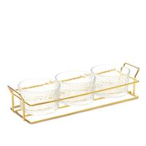 Užkandžių indas Homla Serene Basic, 10 cm x 31 cm, skaidri sp./aukso sp., stiklas/metalas
