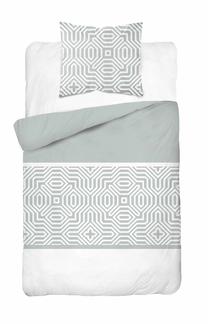 Patalynės užvalkalų komplektas Detexpol Cotton POK-416, balta sp./žalia sp., 70 x 80 cm, 140 x 200 cm