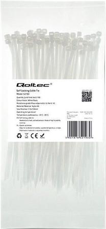 Qoltec Zippers Nylon UV 7.2x400mm 100pcs. White
