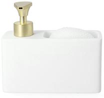 Kriauklės organizatorius - dėklas Homla Teana, 17 cm x 6 cm x 16 cm, plastikas, aukso sp./balta sp.