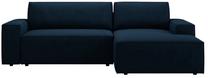 Kampinė sofa - lova Micadoni Jodie Boucle, tamsiai mėlyna sp., dešininė, 246 x 151 cm x 86 cm