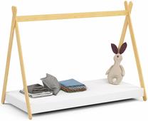 Vaikiška lova viengulė Akord Furniture Factory Gem, ruda/balta, 80 x 180 cm, be patalynės dėžės, su čiužiniu