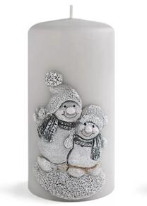 Ziemassvētku svece, cilindriskas Mondex Snowman BC1770, pelēka krās.
