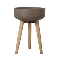 Puķu pods Home4you, kompozītmateriāls/koks, Ø 40 cm, brūna krās.