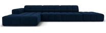 Kampinė sofa Micadoni Home Jennifer Velvet, tamsiai mėlyna sp., kairinė, 341 x 166 cm x 70 cm