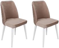 Kėdžių rinkinys Kalune Design Tutku 324 V2 974NMB1688, matinė, balta sp./šviesiai ruda sp., 49 cm x 50 cm x 90 cm, 2 vnt.