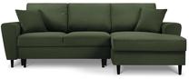 Kampinė sofa Micadoni Home Moghan Corduroy 4 Seats, tamsiai žalia sp., dešininė, 241 x 145 cm x 88 cm