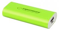 Nešiojamas įkroviklis (Power bank) Esperanza Hadron, 4400 mAh, žalia sp.