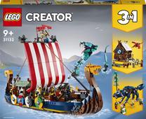 Konstruktors LEGO® Creator Vikingu kuģis un Midgardas čūska 31132, 1192 gab.