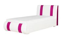 Lova viengulė Bodzio Aga, 90 x 200 cm, balta/rožinė, be čiužinio, su grotelėmis