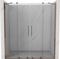 Dušo durys Mexen Velar Duo, 150 cm x 200 cm, rausvojo aukso sp./grūdintas