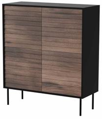 Komoda Cama Cortina, juoda sp./riešuto sp., 118 cm x 102 cm x 40 cm