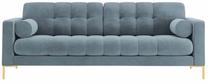 Dīvāns Cosmopolitan Design Bali Velvet Bluvel 06, zelta krās./gaiši zila krās., 96 x 177 cm x 75 cm