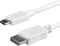 Adapteris StarTech USB C to DisplayPort 1.2 USB Type-C, Displayport 1.2 male, 1 m, balta krās.