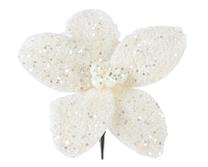 Dirbtinė gėlė, puansetija, balta sp., 18 cm