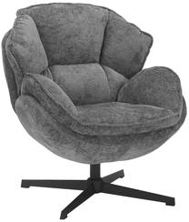 Krėslas Betty, juoda sp./pilka sp., 77 cm x 77 cm x 83 cm