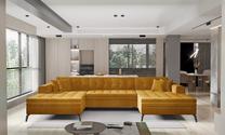 Kampinė sofa Vertizo Nube 45, geltona sp., 350 x 170 cm x 93 cm