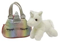 Pliušinis žaislas Aurora Unicorn In Bag 190668A, balta sp./įvairių spalvų, 20 cm