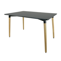 Valgomojo stalas Chomik, juoda sp./medžio sp., 120 cm x 80 cm x 74 cm