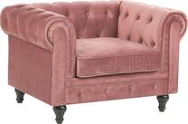 Krėslas Beliani Chesterfield, rožinė sp., 75 cm x 110 cm x 70 cm