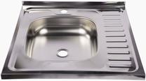 Virtuvinė plautuvė Diana Kitchen Sink Left 600x600mm, nerūdijantysis plienas, 60 cm x 60 cm x 16 cm, sidabro sp.