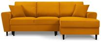 Kampinė sofa Micadoni Home Moghan Corduroy 4 Seats, geltona sp., dešininė, 241 x 145 cm x 88 cm