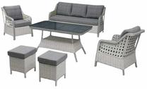 Lauko baldų komplektas Kalune Design Rondi, tamsiai pilka sp./šviesiai pilka sp., 7 vietų