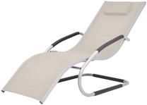 Lauko gultas VLX Sun Lounger 47778, smėlio sp., 152 cm x 62 cm x 88 cm