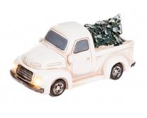 Maza statuja Winteria Truck White Small With Led, balta krās.