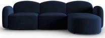 Kampinė sofa Micadoni Home Blair Velvet, tamsiai mėlyna sp., dešininė, 272 x 155 cm x 80 cm