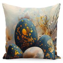 Dekoratyvinės pagalvėlės užvalkalas Mariall JMW-026, mėlyna/oranžinė/smėlio, 40 cm x 40 cm