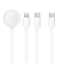 Telefono įkroviklis Magnetic Charging Cable 3in1, USB Type C/Lightning, 120 cm, balta sp.