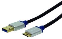 Vads Logilink USB 3.0 A male, Micro USB B male, 2 m, melna krās.