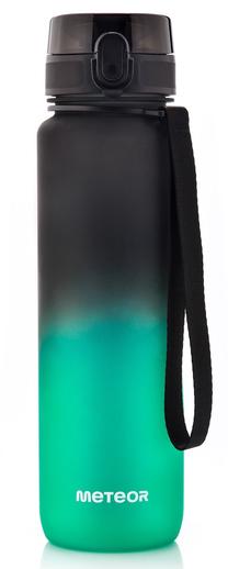 Ūdens pudele Meteor Sport Bidon, melna krās./zaļa krās., tritāns, 1 l
