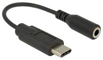 Adapteris Delock USB C male, 3.5mm female, 0.14 m, melna krās.