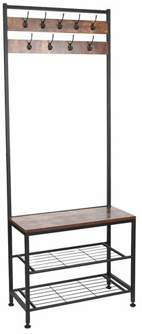 Prieškambario spinta Kuchinox Jacob, ruda/juoda, 70 cm x 32 cm x 180 cm