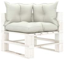 Lauko sofa VLX Pallet 3052421, balta sp./smėlio sp., 67.5 cm x 70 cm x 60.8 cm