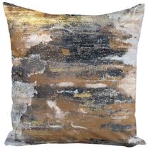 Dekoratyvinės pagalvėlės užvalkalas J-289, garstyčių/pilka, 40 cm x 40 cm